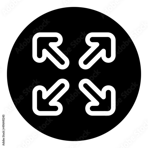 EXPAND glyph icon,linear,outline,graphic,illustration