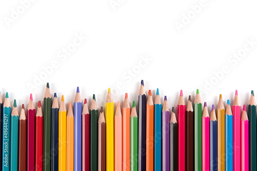 color pencils isolated on white background