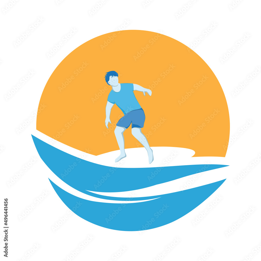 surfer, vector icon