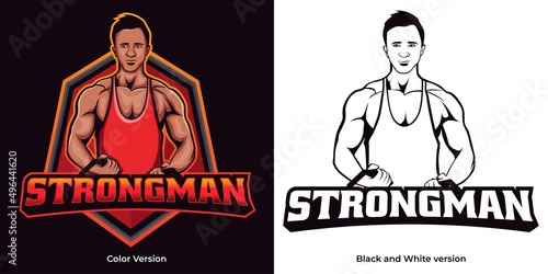 A strong male athlete vector illustration