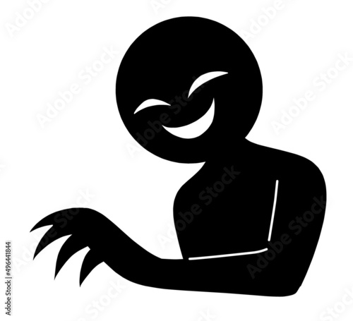 悪人イメージの人影のシルエット素材