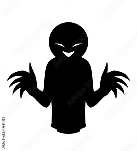 黒色の悪人イメージのシンプルなシルエット