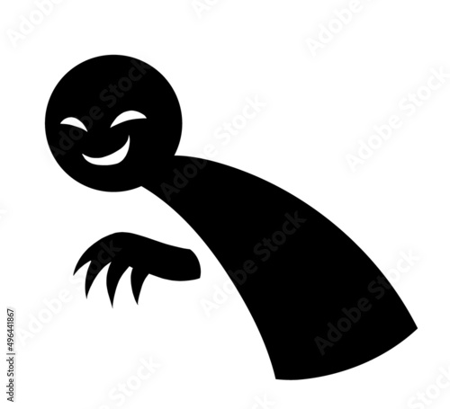 黒色の悪人イメージのシンプルなシルエット