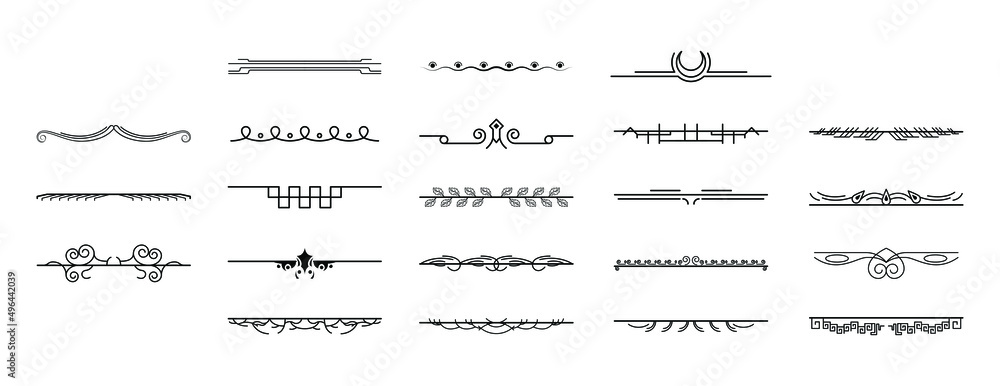 Set Black Simple Line Collection Doodle Border Elements Vector Design Style Sketch Isolated Illustration For Banner Set Black Simple Line Collection Doodle Border Elements Vector Design Style Sketch Isolated Illustration For Banner