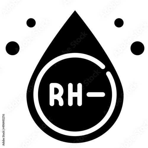 BLOOD RH NEGATIVE glyph icon,linear,outline,graphic,illustration