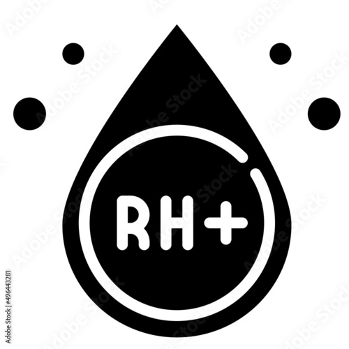 BLOOD RH POSITIVE glyph icon,linear,outline,graphic,illustration