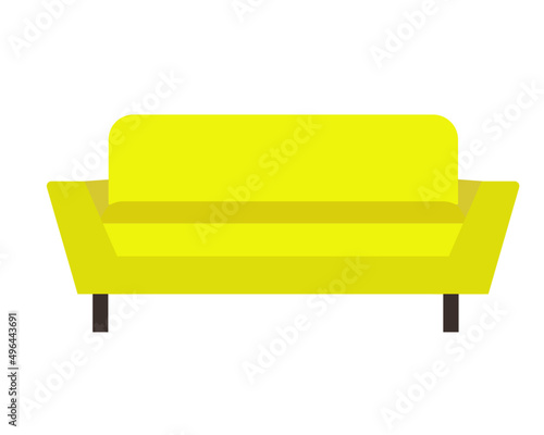 黄色のソファー ベクターイラスト