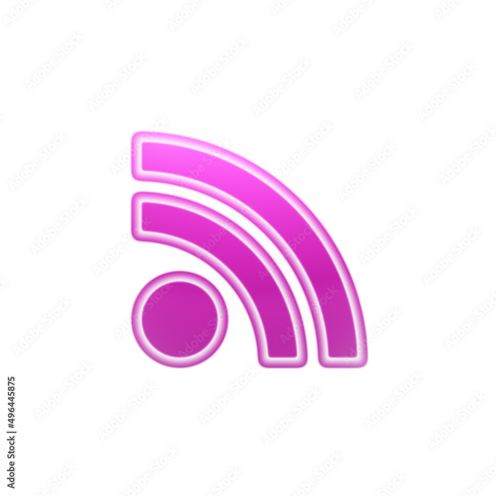 Red RSS icon isolated in white background. Illustration. Red RSS icon isolated in white background. Illustration.