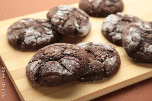 Wallpaper Mural Soft dark chocolate brownie cookies on cutting board. Torontodigital.ca