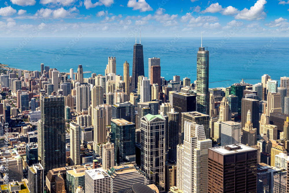 Obraz premium Aerial view of Chicago