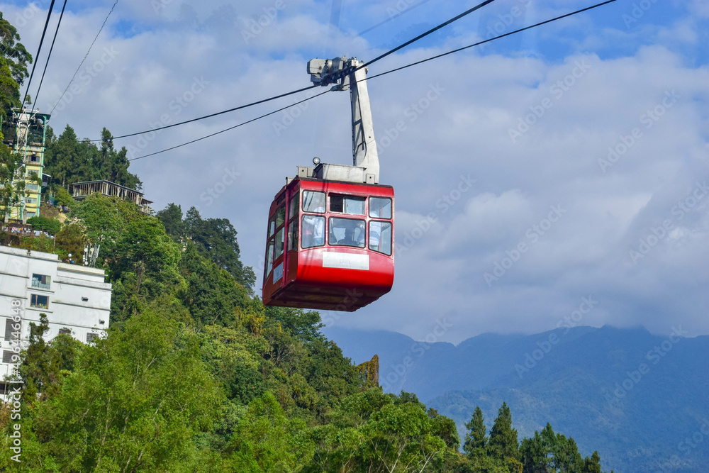 cable car on the mountain