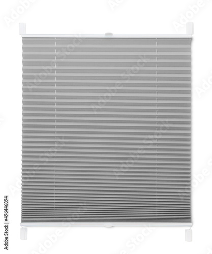 Billede på lærred Grey roller blind pleated isolated, ready for your design or mockup