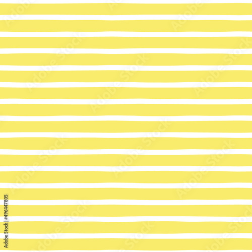 Yellow White horizontal stripes vector seamless pattern. Geometric abstract background. Irregular lines stripy surface design.