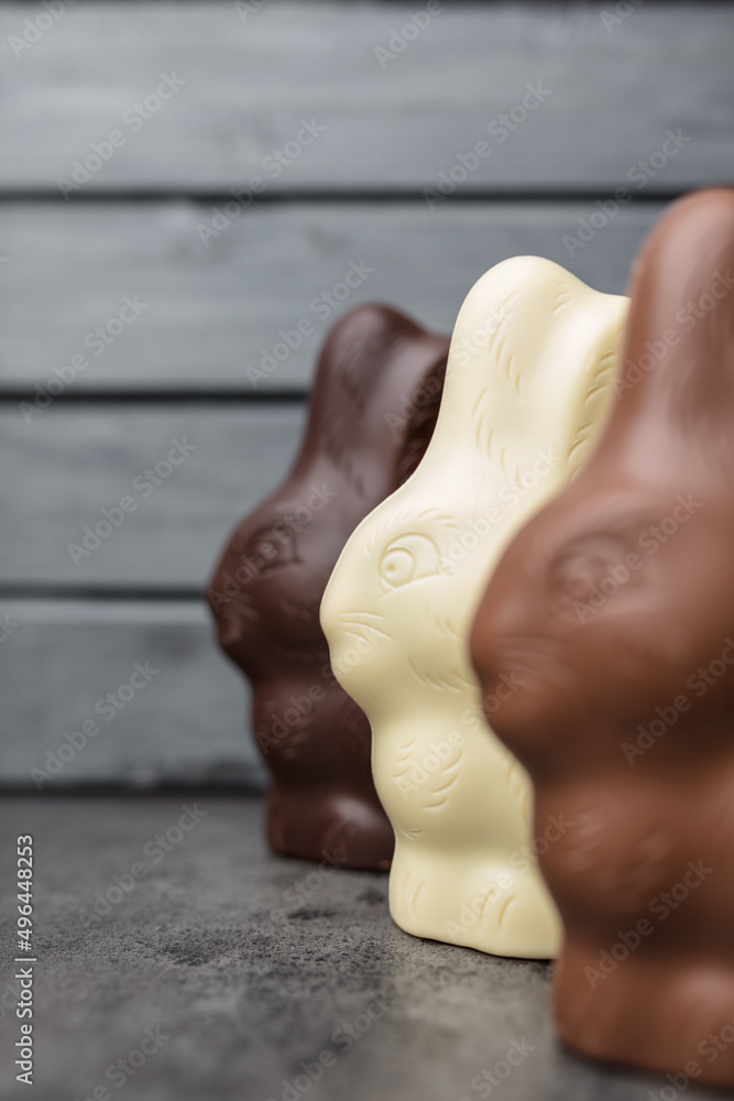 Delicious Easter chocolate bunny, eggs and sweets Delicious Easter chocolate bunny, eggs and sweets
