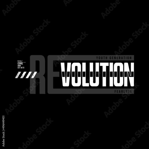 Fototapet revolution typography, tee shirt graphics, vectors