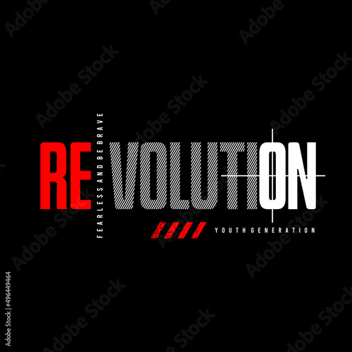 Obraz na plátne revolution typography, tee shirt graphics, vectors