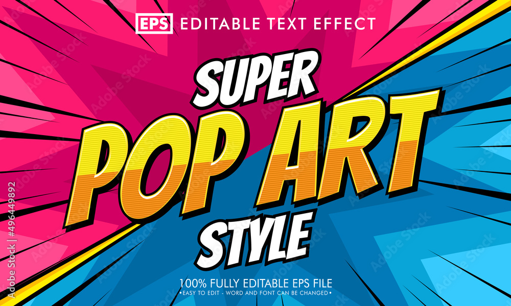 Comic pop art editable text effect - obrazy, fototapety, plakaty 