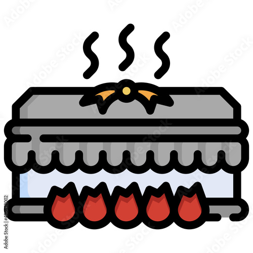 CREMATORY filled outline icon,linear,outline,graphic,illustration