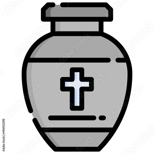 URN filled outline icon,linear,outline,graphic,illustration