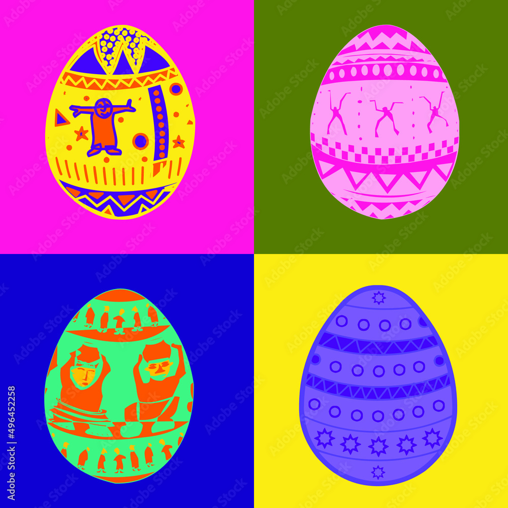 Fototapeta premium set of easter eggs illustration