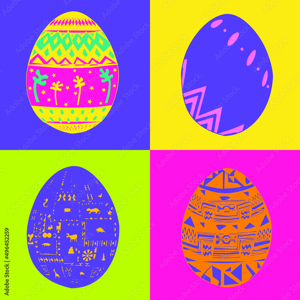 Fototapeta premium set of easter eggs illustration