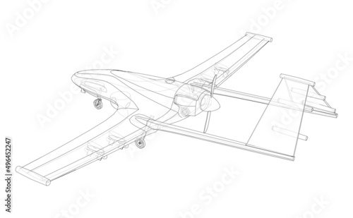 Military Predator Drone. Vector