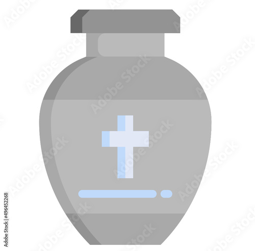 URN flat icon,linear,outline,graphic,illustration