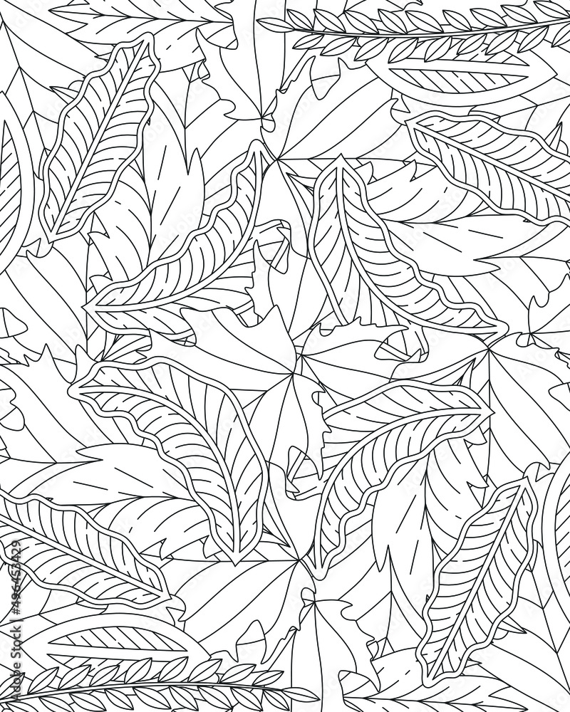 An autumn leaves coloring background