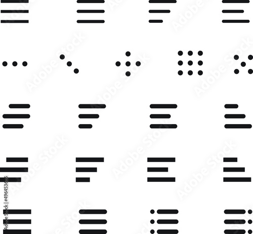 Menu UI Design Elements icons. Set of hamburger Menu buttons. Website Navigation Icons for Mobile App and User Interface. Modern Navigation buttons or Web menu and ui icons set