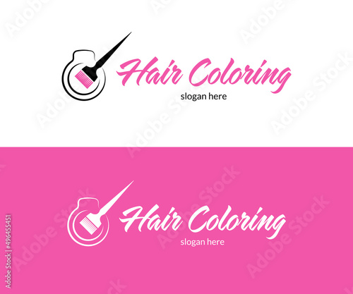 Stylish hair coloring logo
