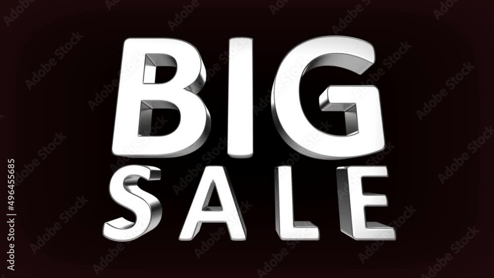 Big sale, promo text with silver letters on black background Big sale, promo text with silver letters on black background