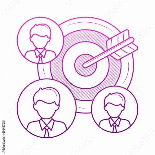 Target Audience illustration with hand drawn outline doodle style