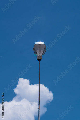 street lamp on cloud and blue sky background