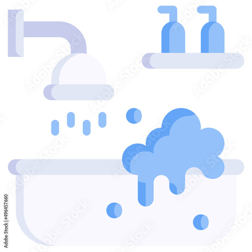 BATH flat icon,linear,outline,graphic,illustration