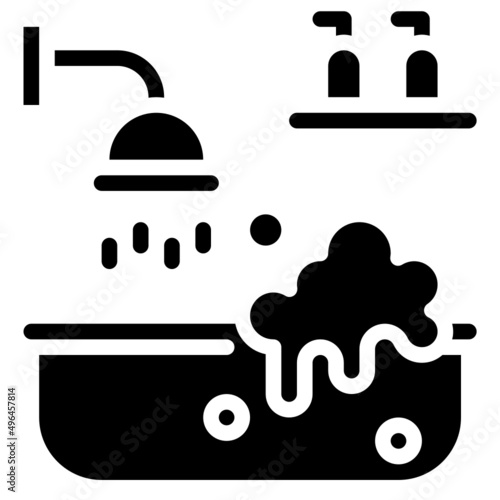 BATH glyph icon,linear,outline,graphic,illustration