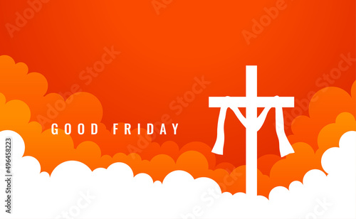 Fotografie, Obraz good friday holy week wishes cross background