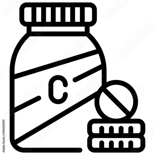 VITAMIN C line icon,linear,outline,graphic,illustration