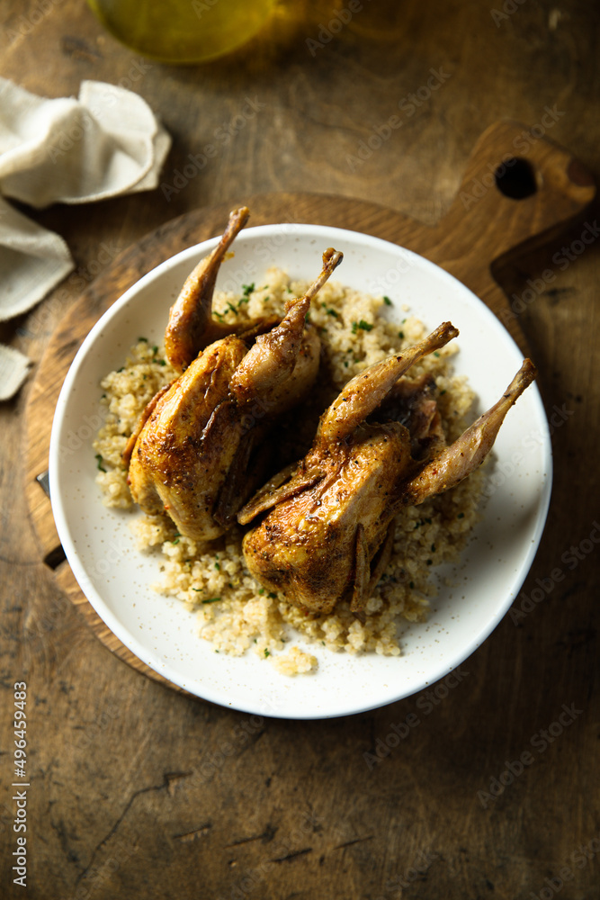 Roasted guinea fowl with couscous Roasted guinea fowl with couscous