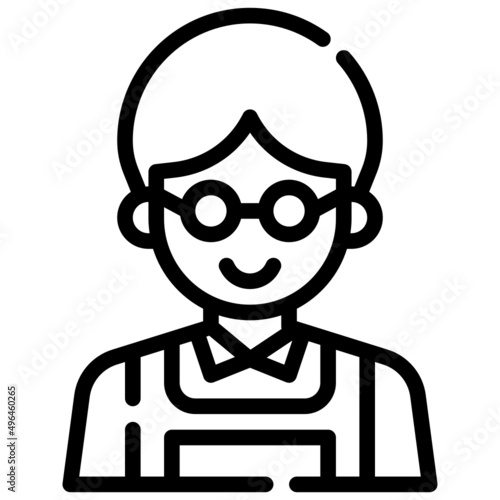 OFFICER line icon,linear,outline,graphic,illustration