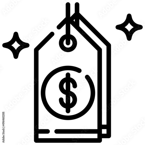 PRICE TAG line icon,linear,outline,graphic,illustration