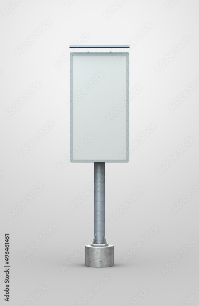 3D Rendering illustration for billboard mockup. Single billboard and potrait orientation. 3D Rendering illustration for billboard mockup. Single billboard and potrait orientation.