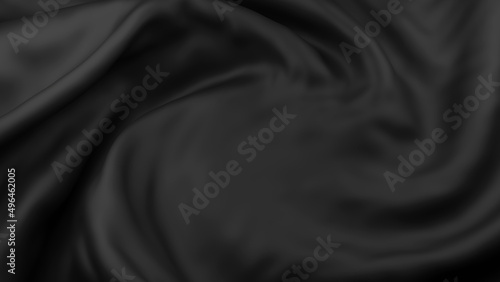 Black fabric background with copy space 3d render