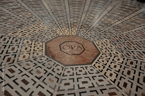 The floor in Italian catherdral.