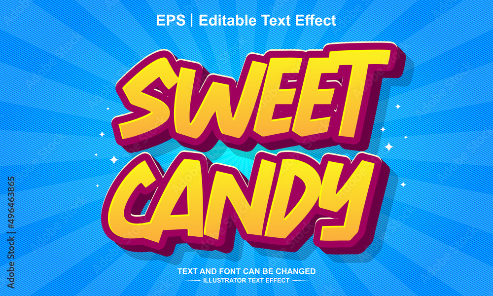 Sweet candy editable text effect