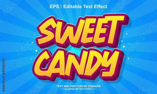 Fototapeta Naklejka Na Ścianę i Meble -  Sweet candy editable text effect
