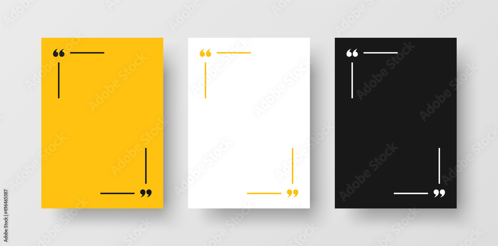 Quote Frame Template Set. Corner Borders with Quotation Marks Isolated on Coloured Backgrounds. Blank Text Box Vector for Quotes Quote Frame Template Set. Corner Borders with Quotation Marks Isolated on Coloured Backgrounds. Blank Text Box Vector for Quotes