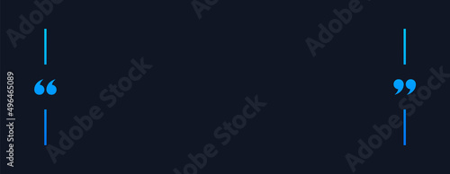 Quote Banner Template. Blank Quote Frame on Dark Background. Border with Quotation Marks and Copy Space for Quotes
