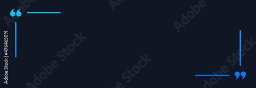 Quote Banner Template. Blank Quote Frame on Dark Background. Border with Quotation Marks and Copy Space for Quotes