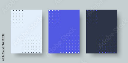 Set of Modern Halftone Background Templates. A4 Vector Backgrounds for Business Brochure Cover, Website, Banner etc