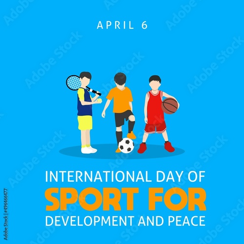 International day of Sport for Development and Peace vector illustration. Suitable for Poster, Banners, campaign and greeting card. 